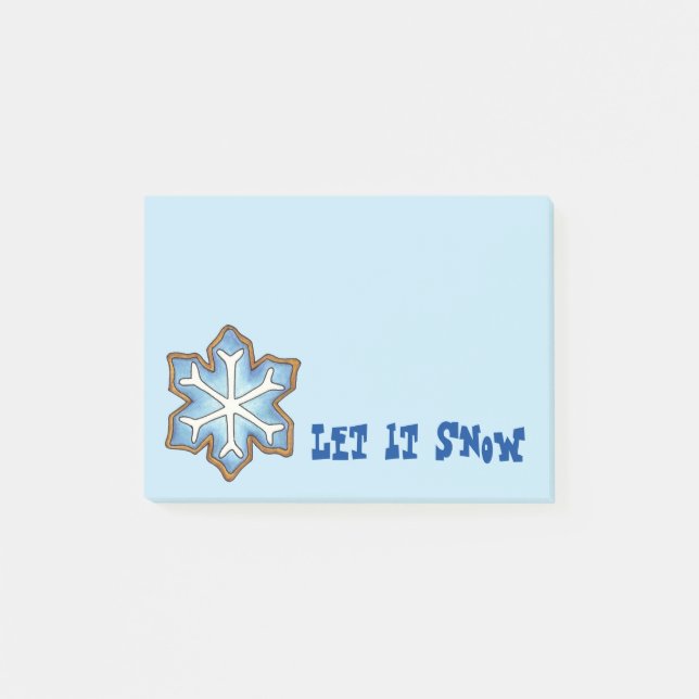 Let It Snow Snowflake Christmas Winter Hanukkah Post-it Notes (Front)