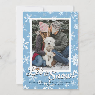Let it Snow Snowflake Holiday Card with Photo