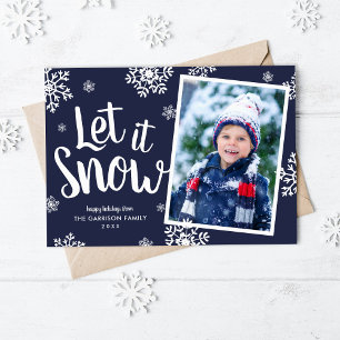 Let It Snow   Snowflake Photo Overlay Holiday Card