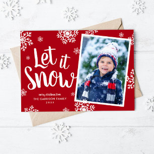 Let It Snow Snowflake Photo Overlay Holiday Card
