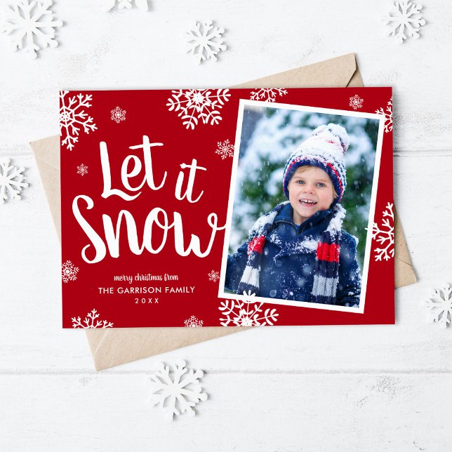 Let It Snow | Snowflake Photo Overlay Holiday Card (Creator Uploaded)
