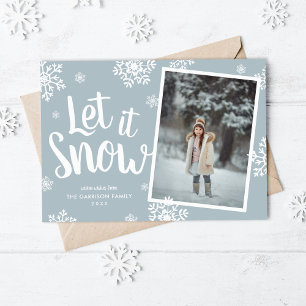 Let It Snow   Snowflake Photo Overlay Holiday Card