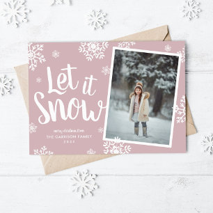 Let It Snow Snowflake Photo Overlay Holiday Card
