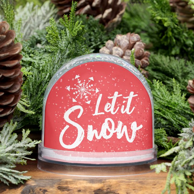 Let It Snow Snowflake Red Winter Snowglobe (Winter)