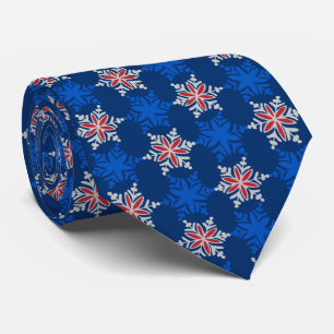 Let It Snow Snowflake Royal Blue Two-Sided Tie