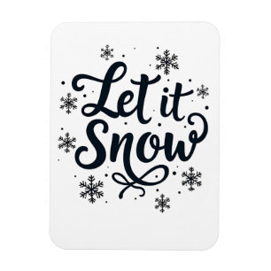 Let it Snow Snowflake Winter Season Chrstmas Magnet