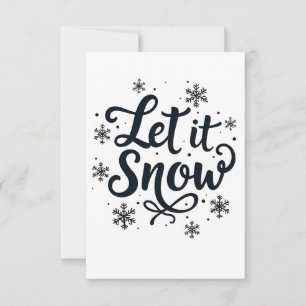 Let it Snow Snowflake Winter Season Chrstmas Thank You Card