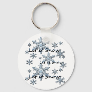 Let It Snow Snowflakes Key Ring