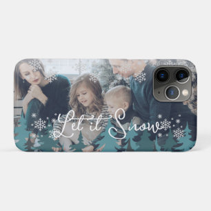 Let It Snow   Snowflakes Pine Tree Christmas Photo iPhone 11 Pro Case