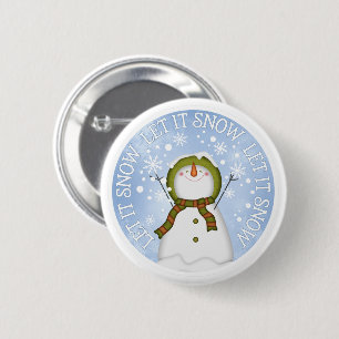 Let it Snow Snowman 6 Cm Round Badge