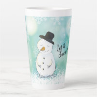 Let it snow Snowman and snowflakes