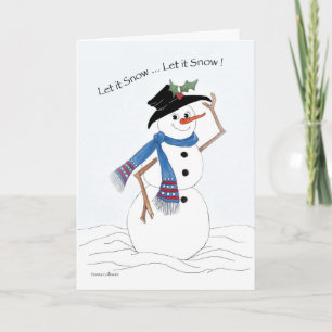 Let it Snow Snowman Christmas Card