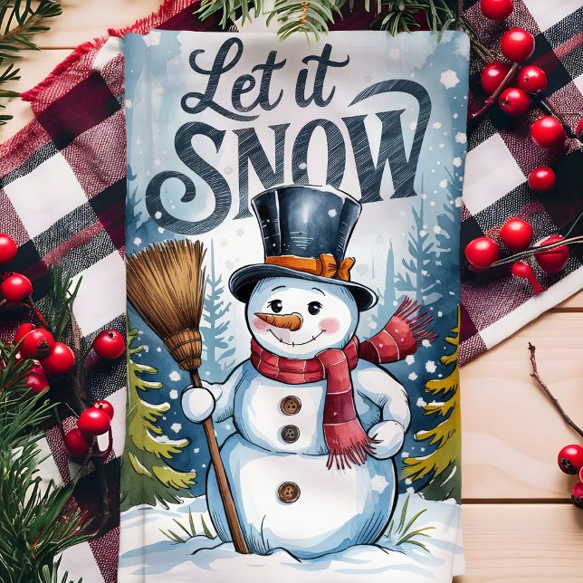 Let It Snow Snowman Christmas Tea Towel (Creator Uploaded)