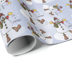 Let it Snow Snowman Christmas Wrapping Paper