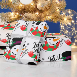 Let It Snow Snowman Christmas Wrapping Paper