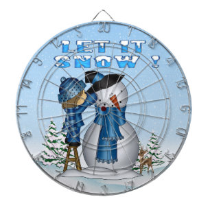 Let It Snow Snowman Dart Board