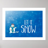 Let It Snow Snowman Feeding Birds