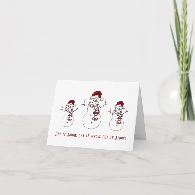 Let it Snow Snowman greeting card (Front)