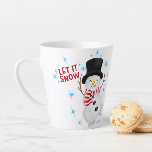 Let It Snow Snowman Latte Mug