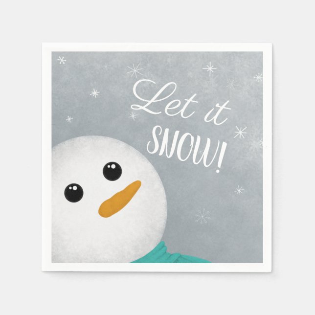 Let It Snow Snowman Napkin (Front)