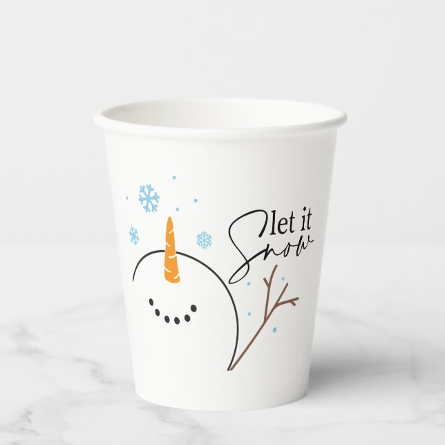 Let It Snow Snowman Paper Cups (Front)