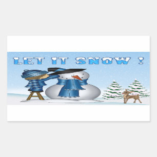 Let It Snow Snowman Rectangle Stickers