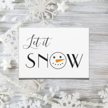 Let it Snow Snowman Simple Modern