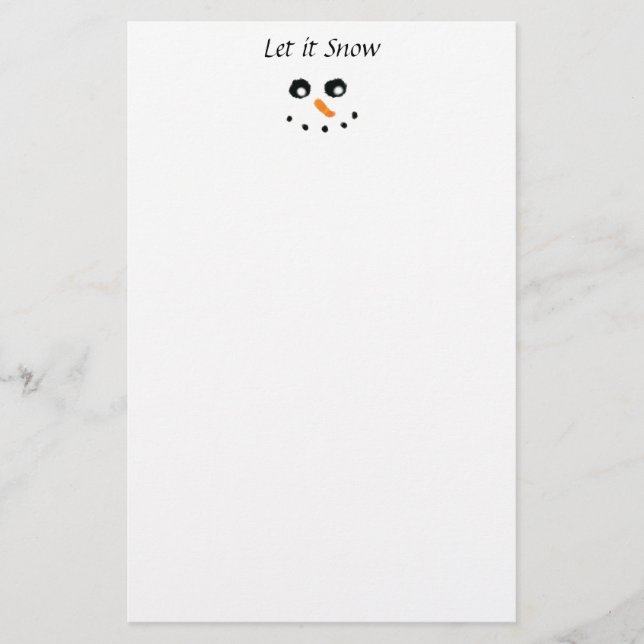 Let it Snow snowman stationary Stationery (Front)