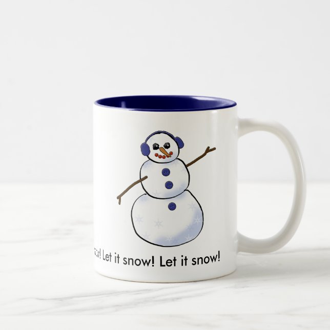 Let it snow! Snowman Two-Tone Coffee Mug (Right)