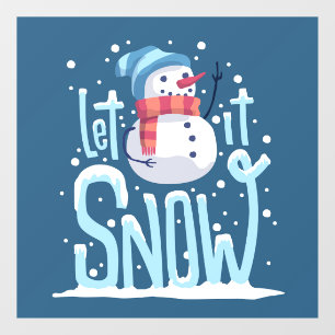 Let It Snow Snowman Window Cling