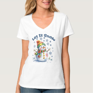 Let It Snow Snowman Winter T-Shirt
