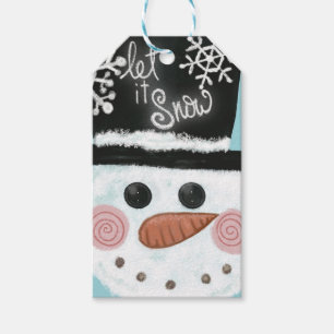 ‘Let it Snow’ Snowman With Top Hat Gift Tags