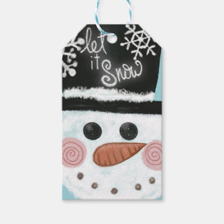 ‘Let it Snow’ Snowman With Top Hat Gift Tags