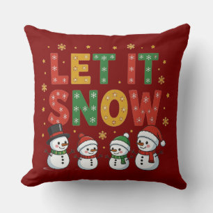 Let It Snow Snowmen Cushion
