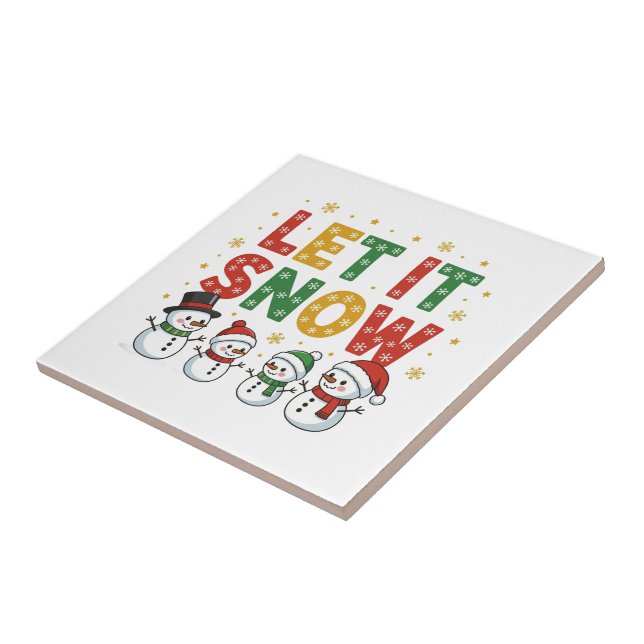Let It Snow Snowmen Tile (Side)