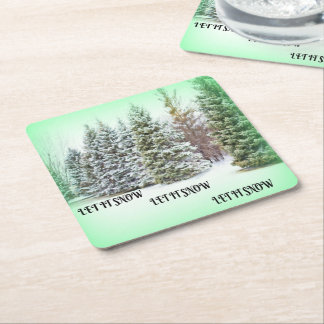 LET IT SNOW SQUARE PAPER COASTER