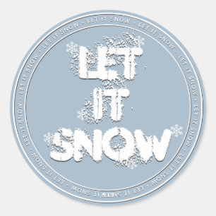 Let it Snow Sticker Wintry Blue