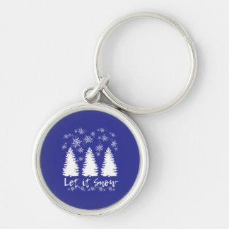 Let it Snow Stretched Canvas Print Key Ring