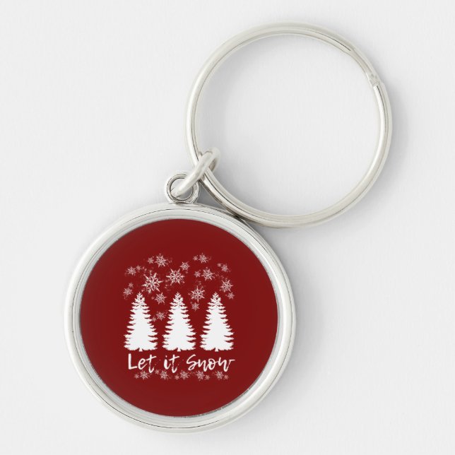 Let it Snow Stretched Canvas Print Key Ring (Front)