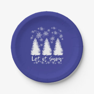 Let it Snow Stretched Canvas Print Paper Plate