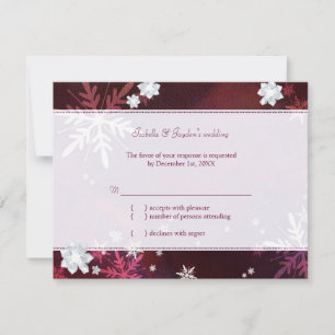 Let it Snow Stylish Winter Bling Wedding RSVP Card