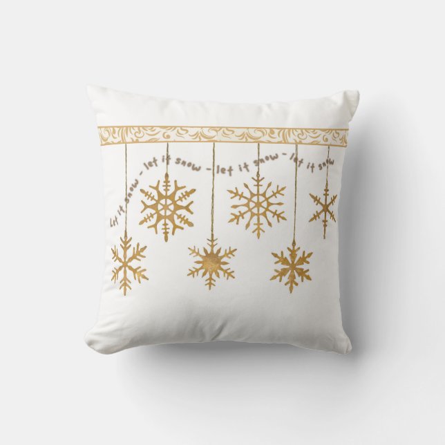 Let It Snow Throw Pillow (Front)
