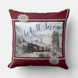 Let It Snow Train Ride Cushion