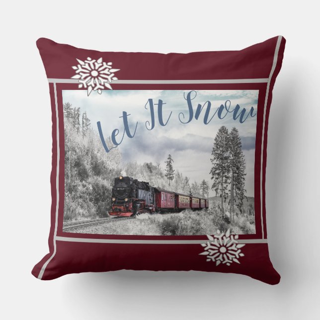 Let It Snow Train Ride Cushion (Front)