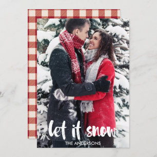 Let it Snow Typography Photo Christmas Card