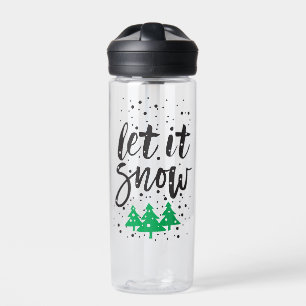 Let It Snow Water Bottle Winter Holiday Christma