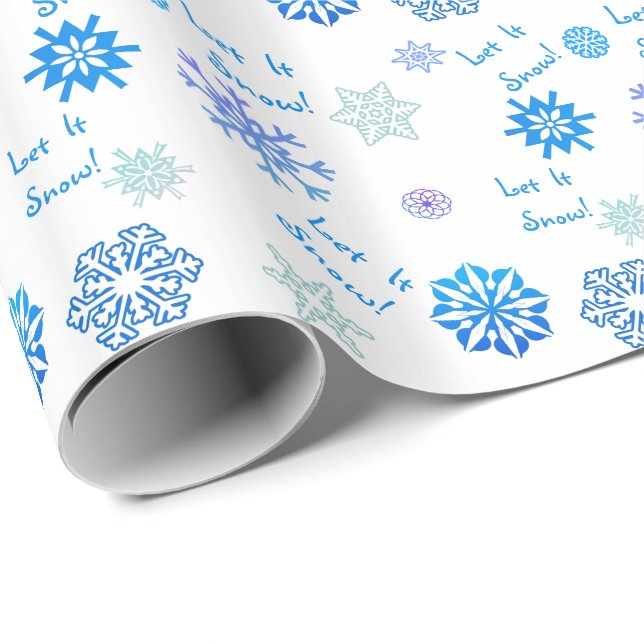Let It Snow- White Wrapping Paper (Roll Corner)