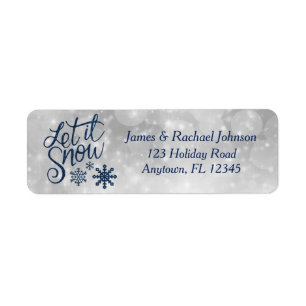 Let It Snow   Winter Blue Snowflakes Holiday