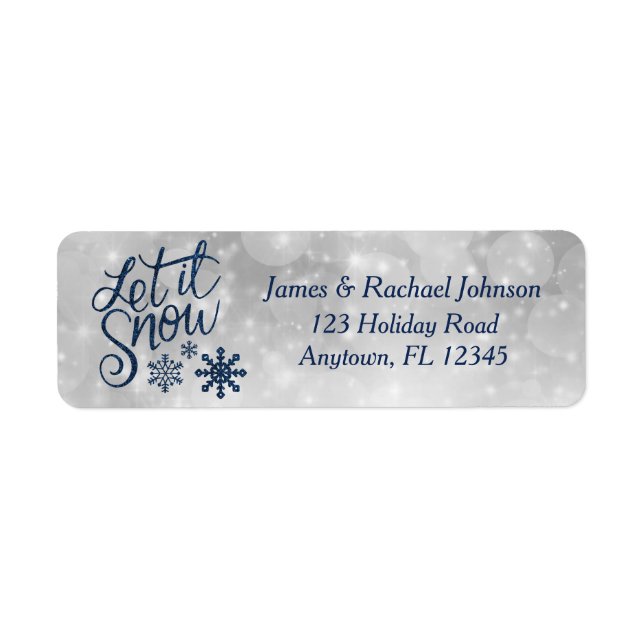 Let It Snow | Winter Blue Snowflakes Holiday (Front)