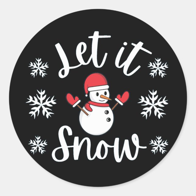 Let It Snow Winter Christmas  Classic Round Sticker (Front)